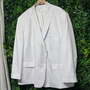 Pierre Loren Blazer Mens 58R White Two Button  Suit Jacket